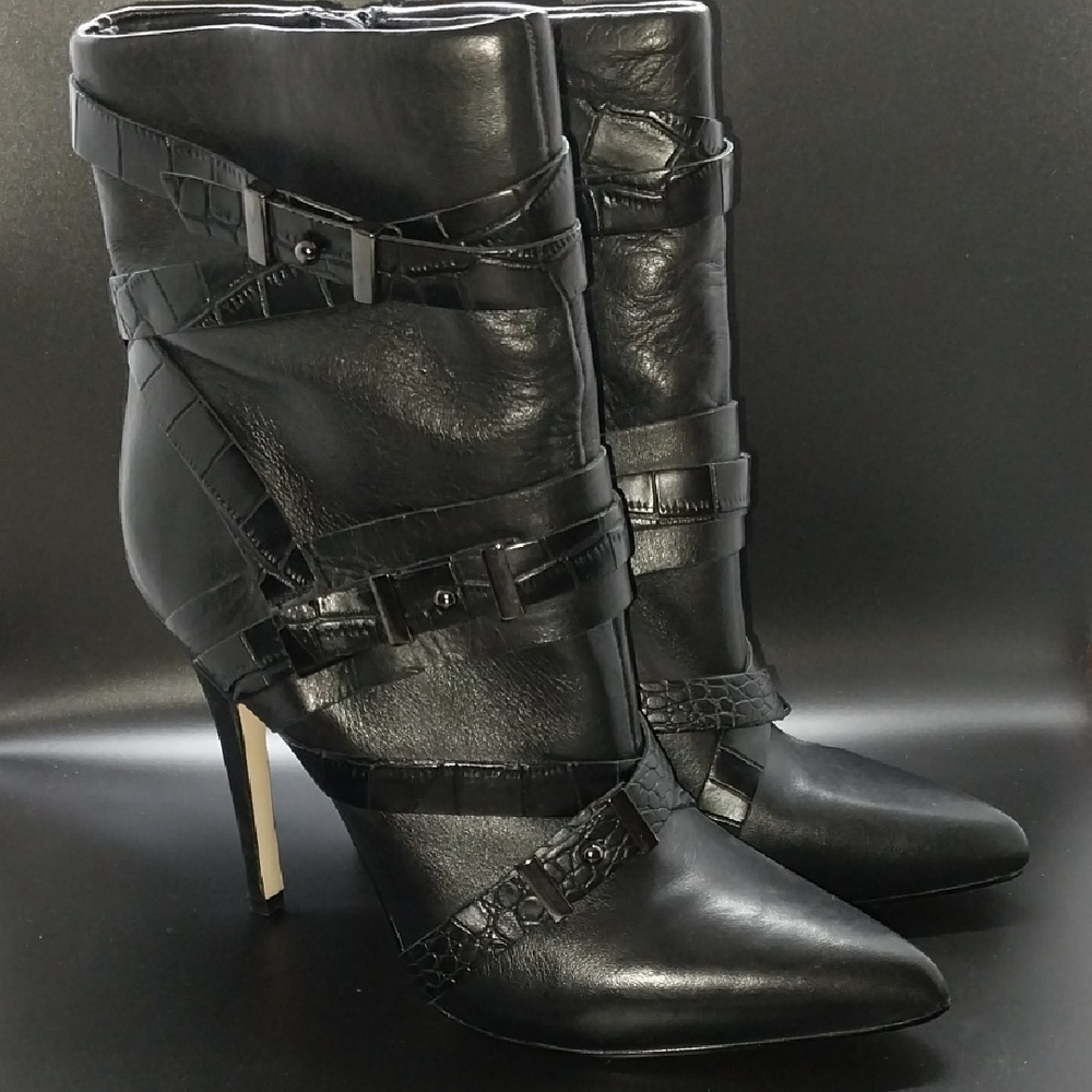 Guess Black Strappy Ankle Boots